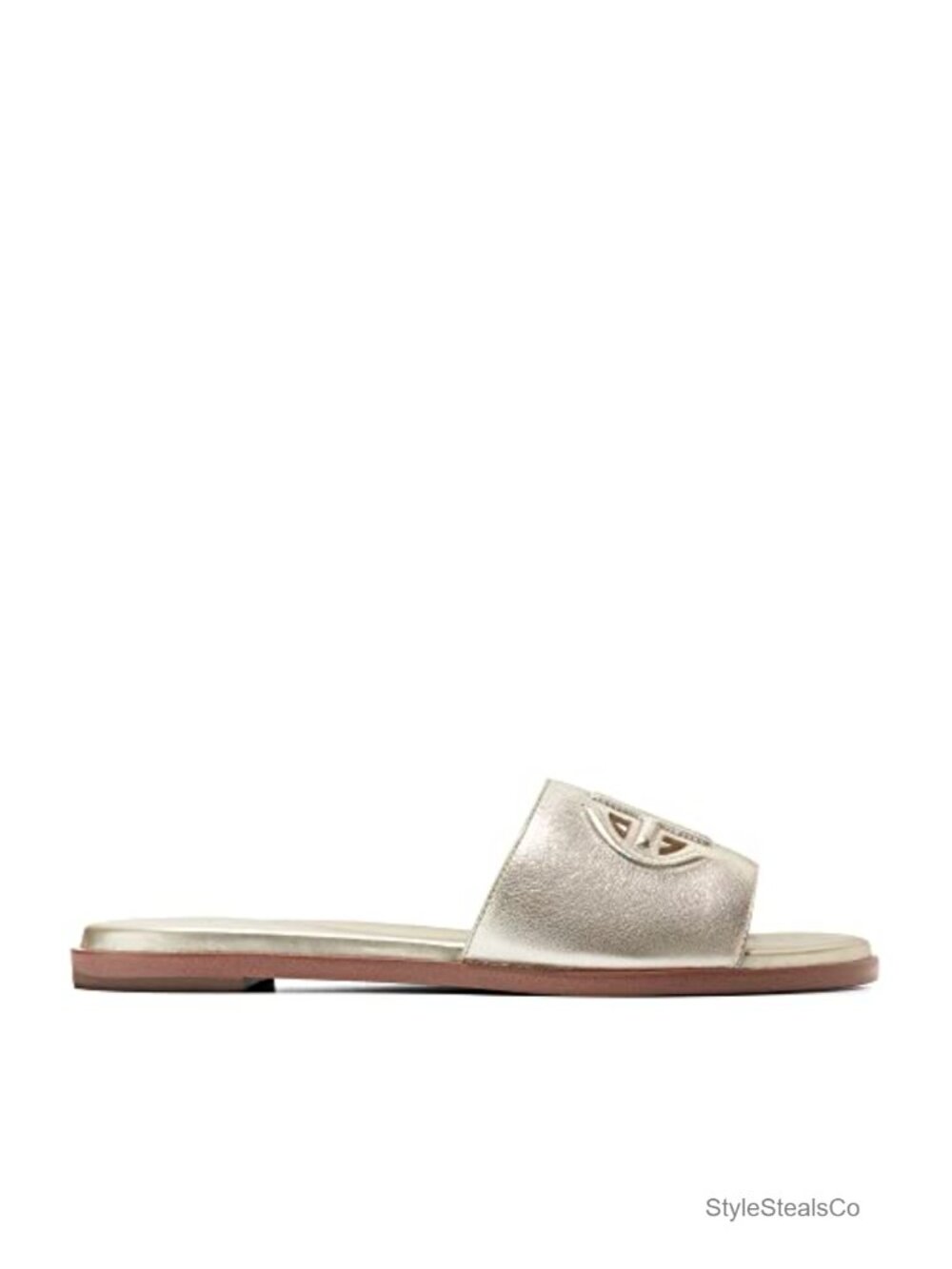 Leather CH Logo Slide Sandal - Padded Footbed Flat Sandal